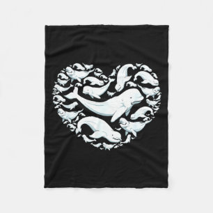 Beluga Whales Valentine Days For Kids Boy Girl Men Fleece Blanket