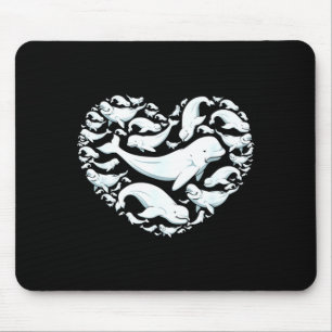 Beluga Whales Valentine Days For Kids Boy Girl Men Mouse Mat