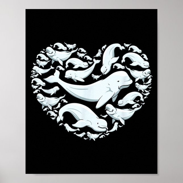 Beluga Whales Valentine Days For Kids Boy Girl Men Poster (Front)