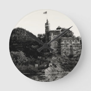 Belvedere Castle in Central Park, NYC Round Clock