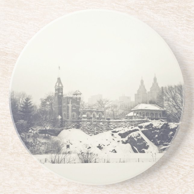 Belvedere Castle in the Winter in Central Park Coaster (Front)