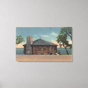 Bemidji, MN - View of Fireplace of States Bldg Canvas Print