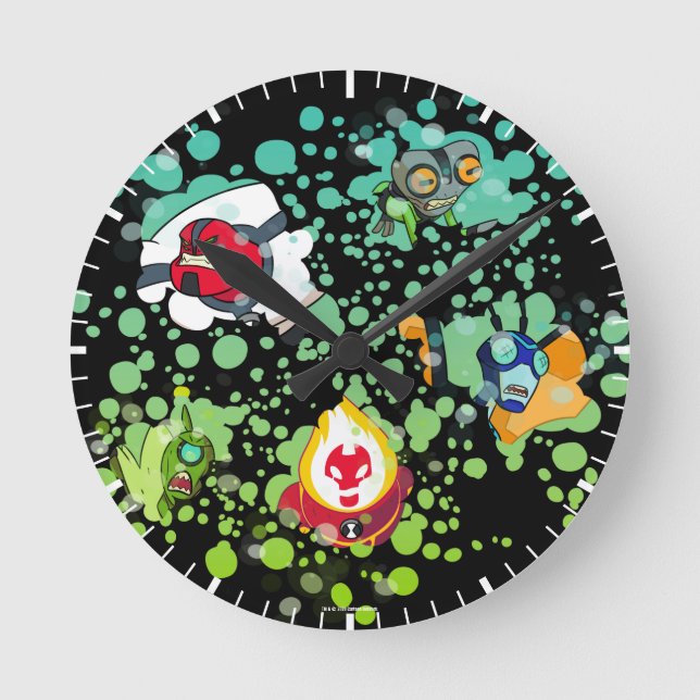 Ben 10 Alien Forms Bubble Graphic Round Clock (Front)
