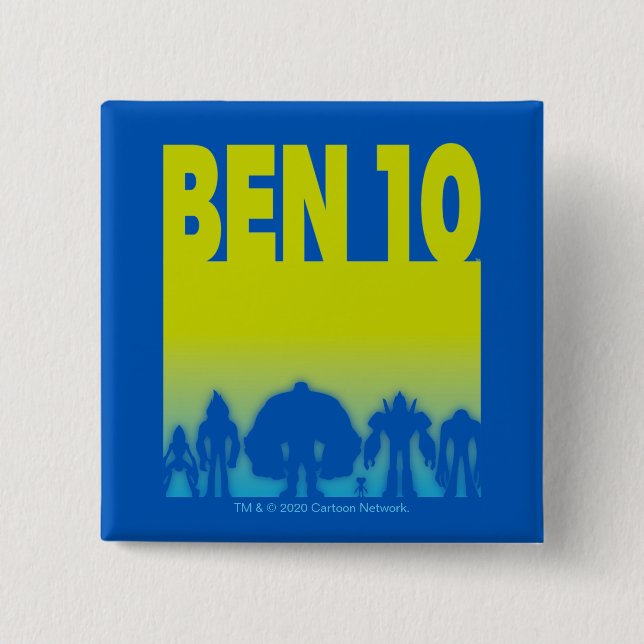 Ben 10 Alien Line-up Logo 15 Cm Square Badge (Front)