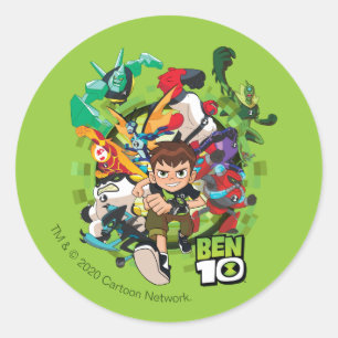 Ben 10 Alien Rush Graphic Classic Round Sticker