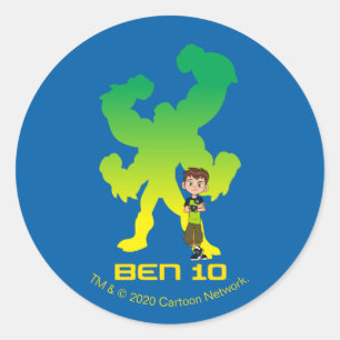 Ben 10 & Four Arms Shadow Classic Round Sticker