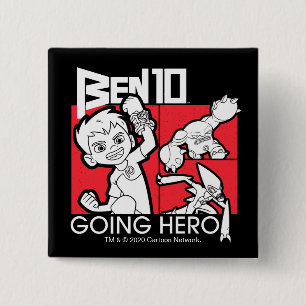 Ben 10 Going Hero 15 Cm Square Badge