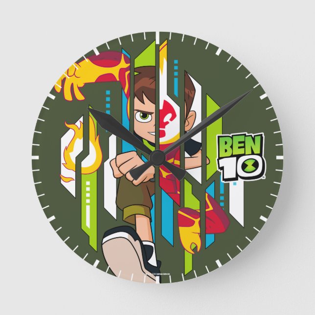 Ben 10 Heatblast DNA Transformation Round Clock (Front)