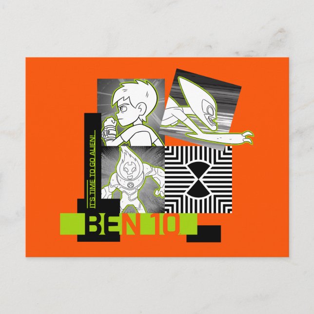 Ben 10 - It's Time To Go Alien Invitation Postcard (Front)