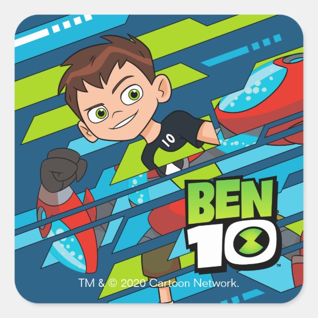 Ben 10 Overflow DNA Transformation Square Sticker (Front)