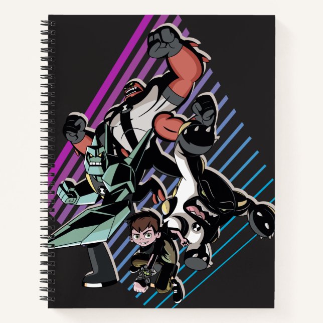 Ben 10 Retro Alien Group Graphic Notebook (Front)