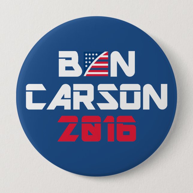 Ben Carson 2016 10 Cm Round Badge (Front)