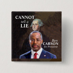 Ben Carson for President 15 Cm Square Badge