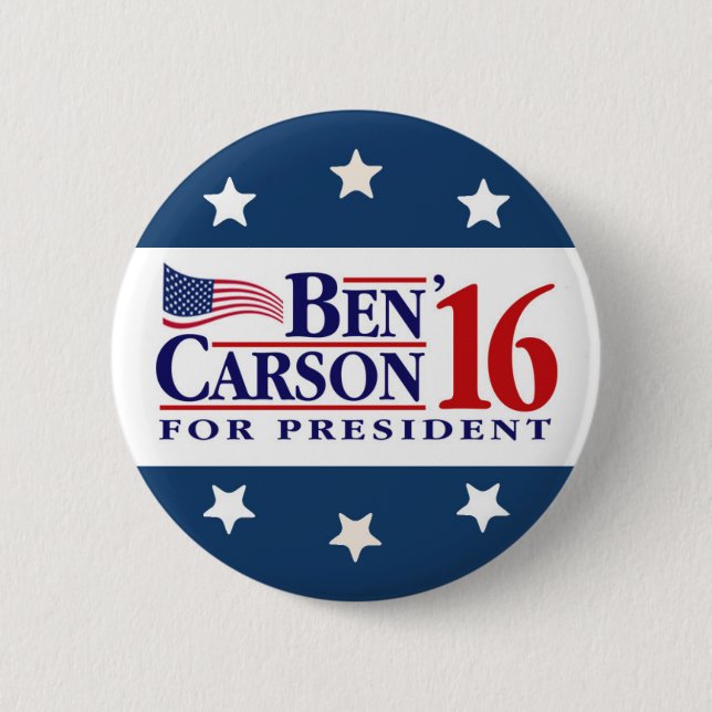 Ben Carson For President 6 Cm Round Badge (Front)