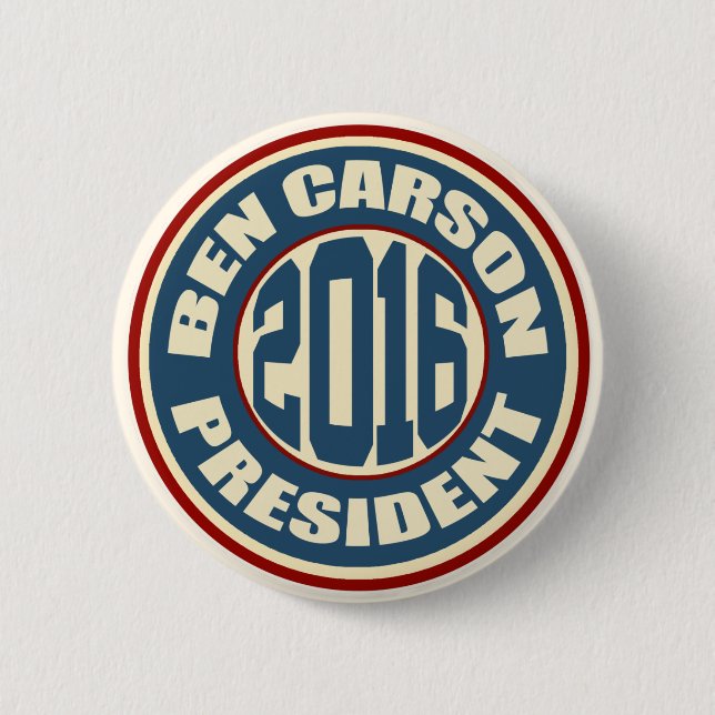 Ben Carson for President in 2016 6 Cm Round Badge (Front)