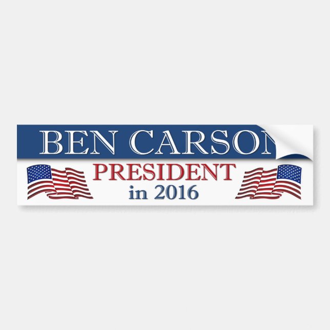 Ben Carson President in 2016 Bumper Sticker (Front)