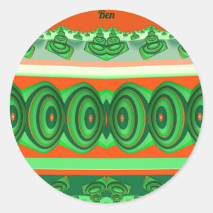 BEN ~ CHRISTMAS ~ CLASSIC ROUND STICKER