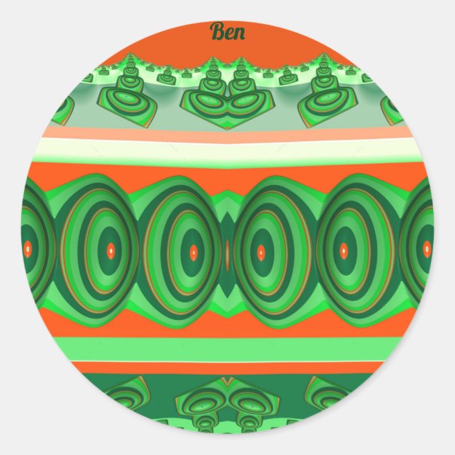 BEN ~ CHRISTMAS ~  CLASSIC ROUND STICKER (Front)