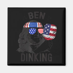 Ben dinking pickleball vintage flag funny pickle magnet