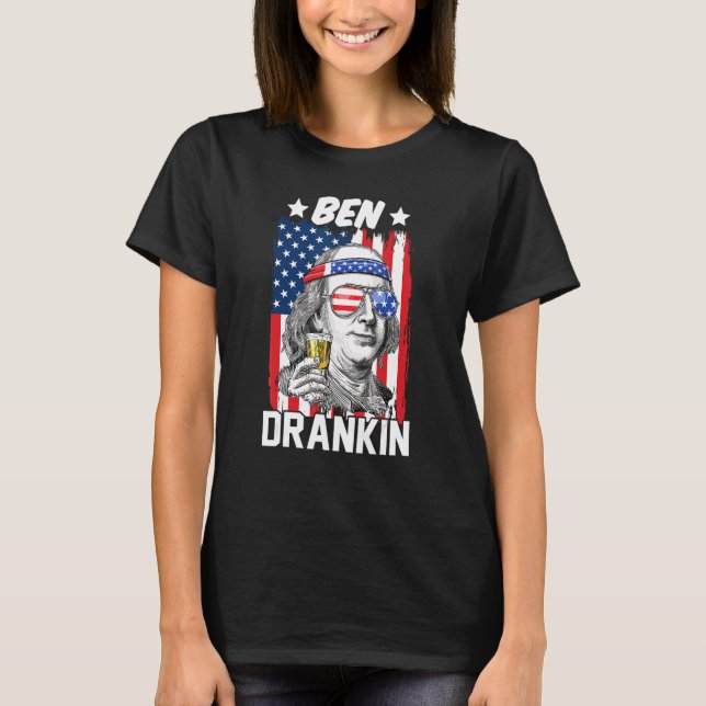 Ben Drankin 4th Of July American Flag Benjamin Fra T-Shirt (Front)