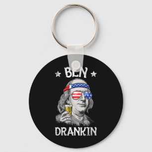 Ben Drankin 4th Of July Benjamin Franklin Men Amer Key Ring