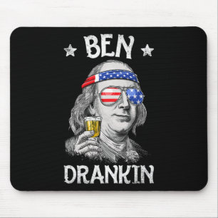 Ben Drankin 4th Of July Benjamin Franklin Men Amer Mouse Mat