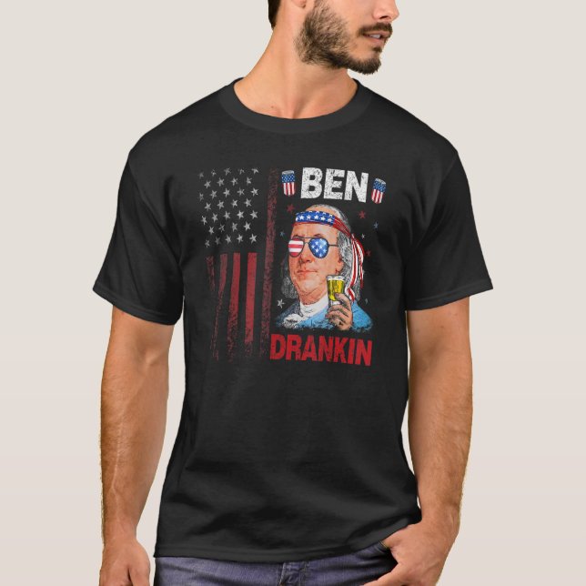 Ben Drankin 4th Of July Benjamin Franklin Men Amer T-Shirt (Front)