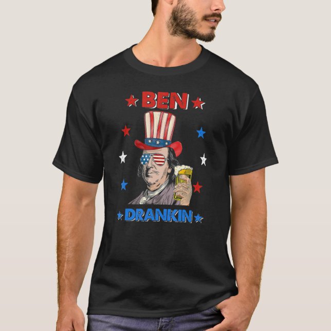 Ben Drankin 4th Of July Benjamin Franklin Men Amer T-Shirt (Front)