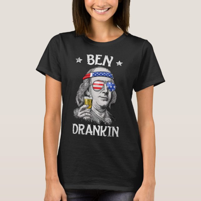 Ben Drankin 4th Of July Benjamin Franklin Men Amer T-Shirt (Front)