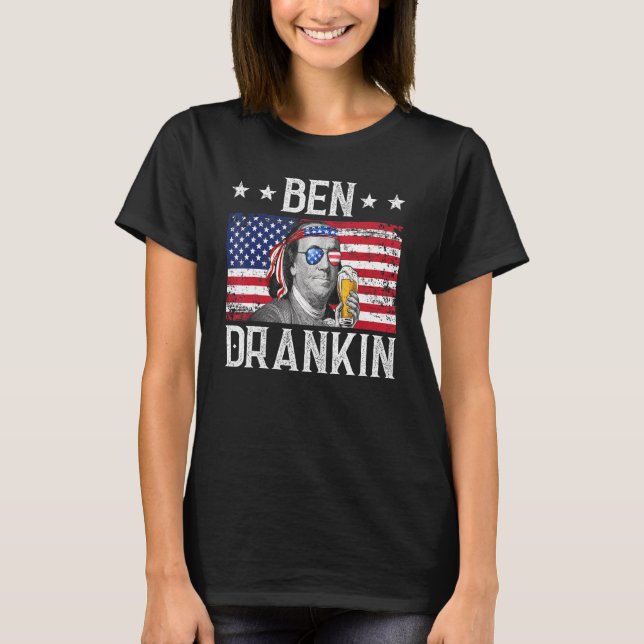 Ben Drankin 4th Of July Benjamin Franklin Men Amer T-Shirt (Front)