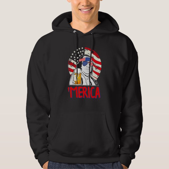 Ben Drankin 4th Of July Benjamin Franklin Men Wome Hoodie (Front)