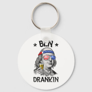 Ben Drankin 4th Of July Benjamin Franklin Men Wome Key Ring