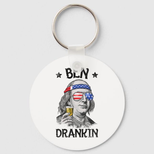 Ben Drankin 4th Of July Benjamin Franklin Men Wome Key Ring (Front)
