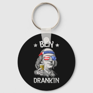 Ben Drankin 4th Of July Benjamin Franklin Men Wome Key Ring