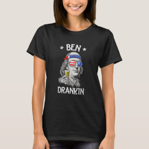 Ben Drankin 4th Of July Benjamin Franklin Usa Flag T-Shirt