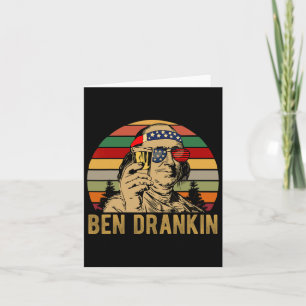 Ben Drankin 4th Of July Vintage American Flag Gles Card