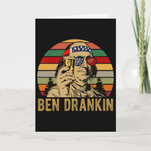 Ben Drankin 4th Of July Vintage American Flag Gles Card