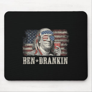 Ben Drankin Beer 4th Of July Vintage Flag Funny Mouse Mat