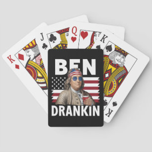 Ben Drankin Beer 4th of July Vintage Flag Funny Playing Cards