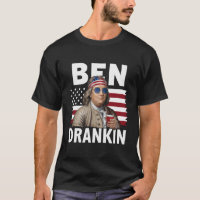 Ben Drankin Beer 4th of July Vintage Flag Funny