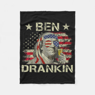 Ben Drankin Benjamin Franklin 4th Of July Funny Dr Fleece Blanket