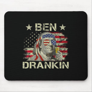 Ben Drankin Benjamin Franklin 4th Of July Funny Dr Mouse Mat