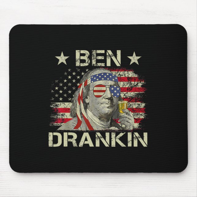 Ben Drankin Benjamin Franklin 4th Of July Funny Dr Mouse Mat (Front)