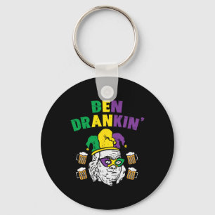 Ben Drankin Franklin Us President Funny Mardi Gras Key Ring