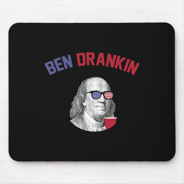 Ben Drankin T Shirt Fourth Of July Patriotic Drink Mouse Mat (Front)