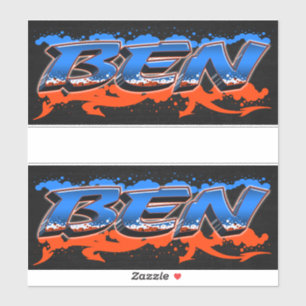 Ben First Name Graffiti Sticker