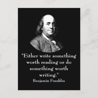Ben Franklin and Quote Postcard