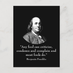 Ben Franklin and Quote Postcard
