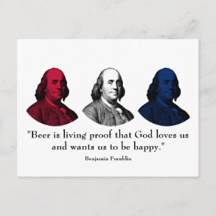 Ben Franklin and Quote -- Red, White, and Blue Postcard