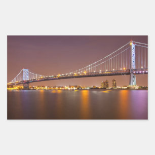 Ben Franklin Bridge Rectangular Sticker
